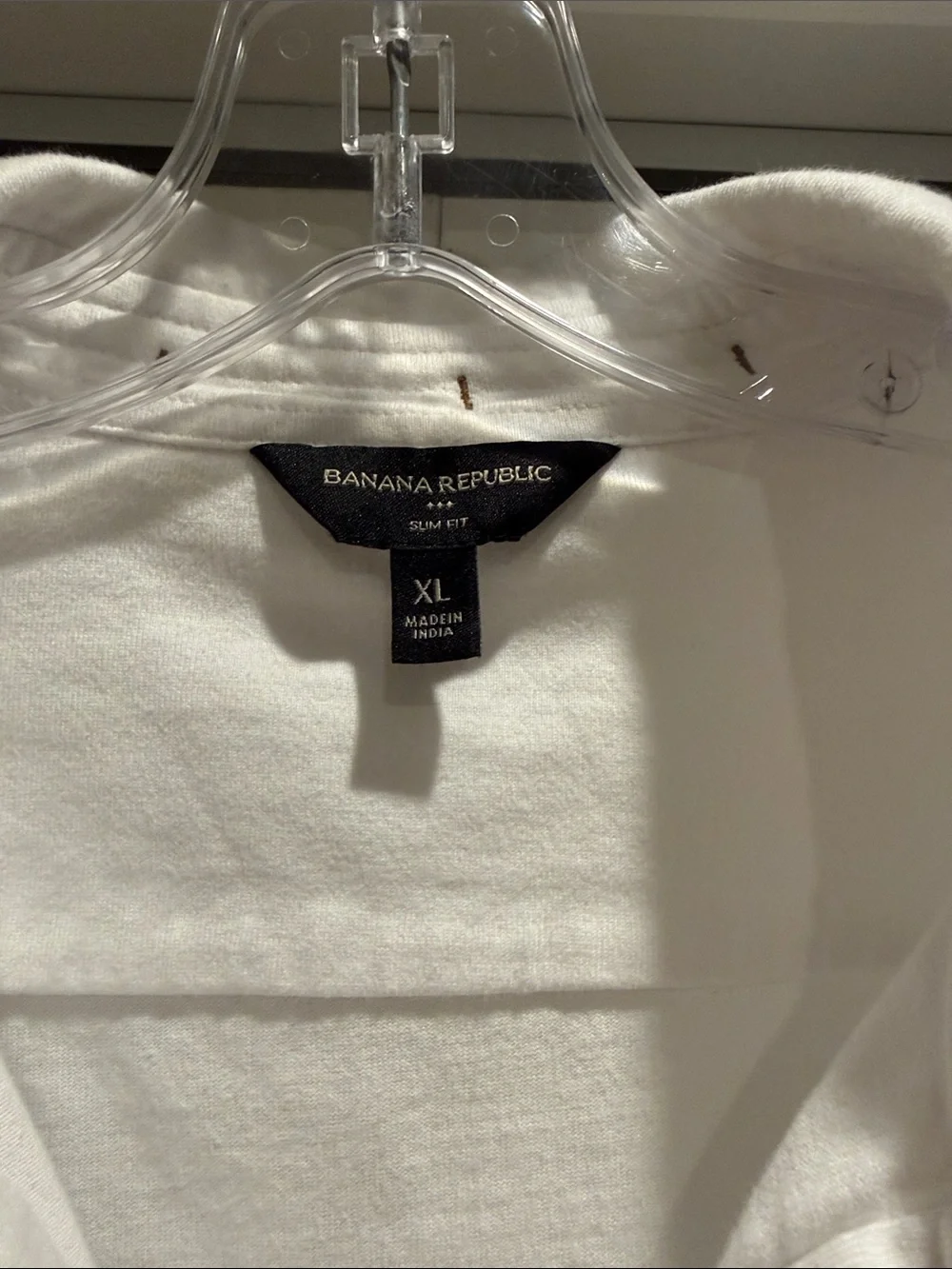 Banana Republic White Long-Sleeve Casual Button-Down Shirt
